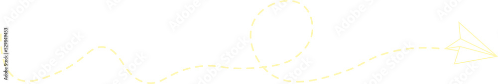 Dashed Line Paper Airplane Route Dashed Line Paper Airplane Route