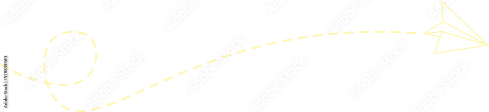 Dashed Line Paper Airplane Route Dashed Line Paper Airplane Route