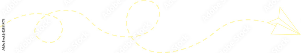 Dashed Line Paper Airplane Route Dashed Line Paper Airplane Route