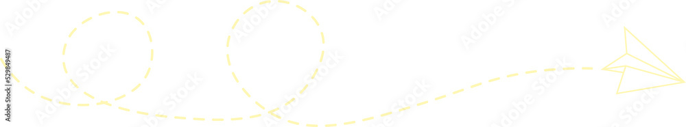 Dashed Line Paper Airplane Route Dashed Line Paper Airplane Route