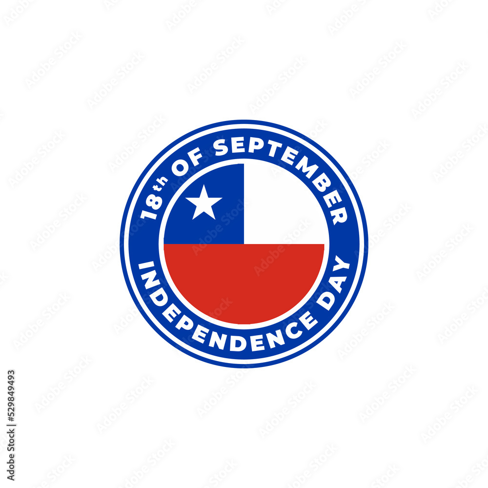 Chile Circle Flag Logo Independence Day Vector Illustration Chile Circle Flag Logo Independence Day Vector Illustration