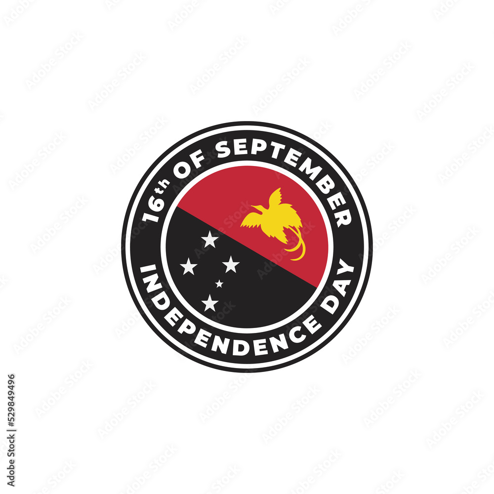 Papua New Guinea Circle Flag Logo Independence Day Vector Illustration Papua New Guinea Circle Flag Logo Independence Day Vector Illustration