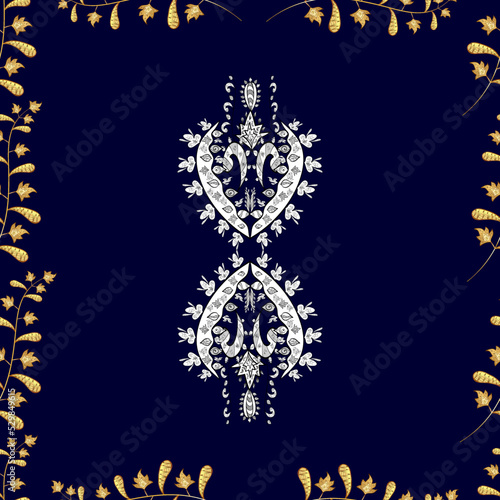 Seamless pattern with interesting doodles on colorfil background. Vector illustration.