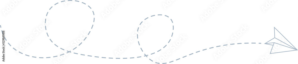 Dashed Line Paper Airplane Route