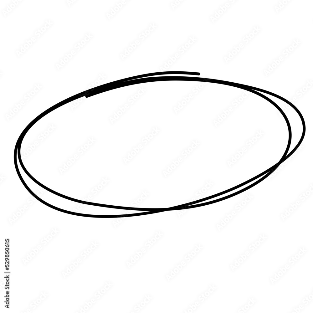 Hand drawn circle scribble line mark frame Hand drawn circle scribble line mark frame