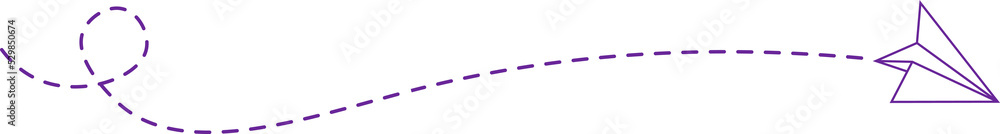 Dashed Line Paper Airplane Route Dashed Line Paper Airplane Route