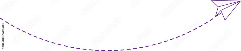 Dashed Line Paper Airplane Route Dashed Line Paper Airplane Route