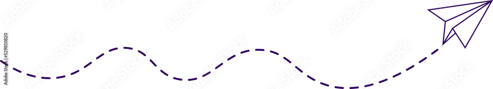 Dashed Line Paper Airplane Route Dashed Line Paper Airplane Route