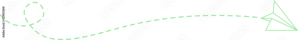 Dashed Line Paper Airplane Route Dashed Line Paper Airplane Route