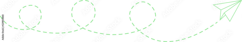 Dashed Line Paper Airplane Route Dashed Line Paper Airplane Route