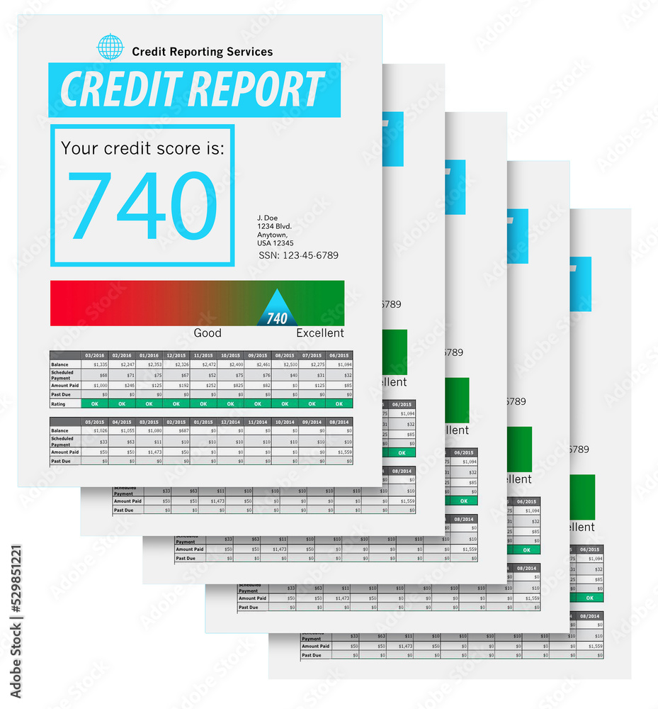 Here is a stack of credit reports in a 3-d illustration on a transparent background. Here is a stack of credit reports in a 3-d illustration on a transparent background.