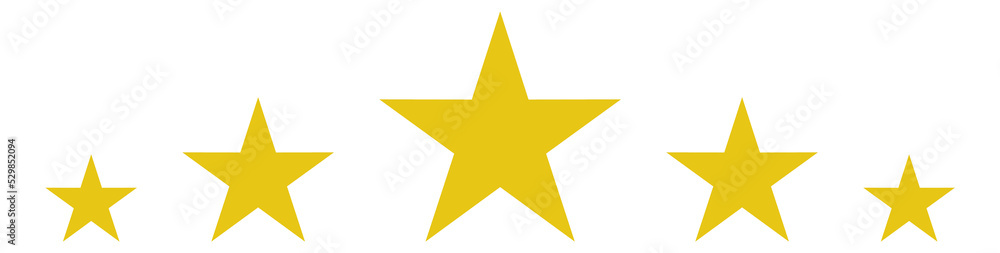 Obraz premium Five golden stars. Celebration decorative element. Success symbol