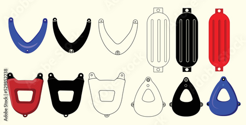 Boat Fender illustration,Boat Fender flat style.