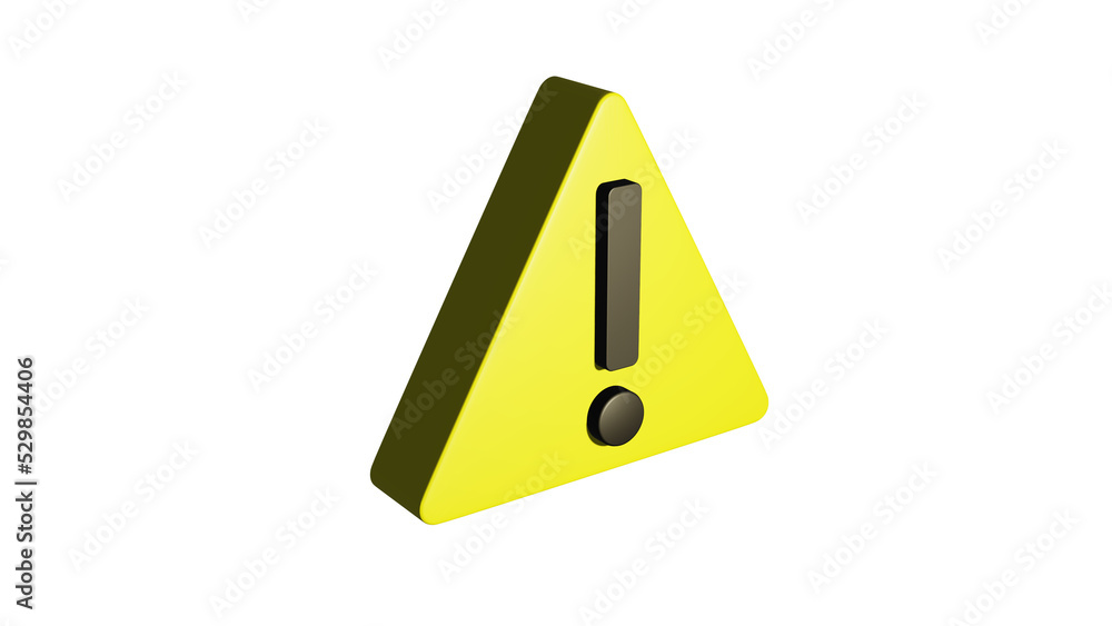 3D Perspective warning symbol yellow and black in the transparent background 3D Perspective warning symbol yellow and black in the transparent background