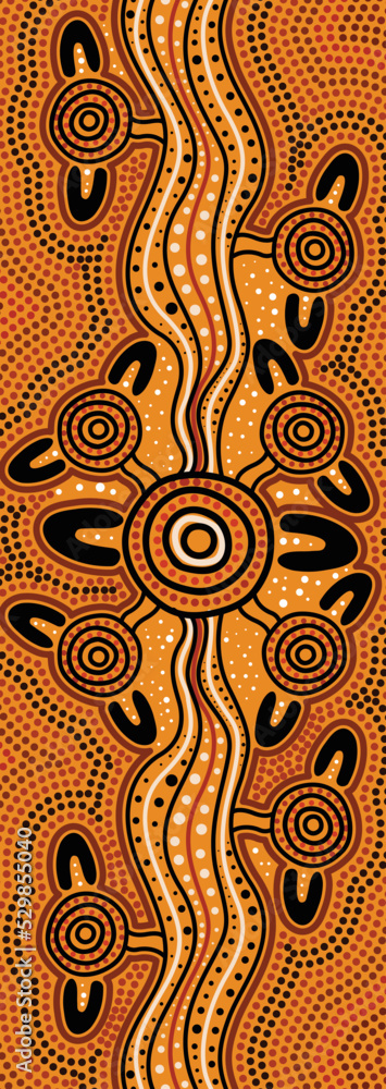 Aboriginal vector dot art design Stock Vector | Adobe Stock