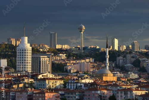 Ankara, the capital of Turkey - a cityscape with major monumental buildings at sunset © Orhan Çam