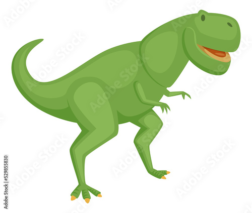 Green dinosaur. Cute dino toy for kid. Ancient animal figure