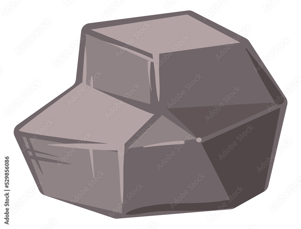 Cartoon rock. Solid granite stone for game landscape Cartoon rock. Solid granite stone for game landscape