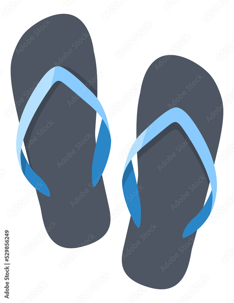 Blue flip flops. Baech sandals. Summer vacation symbol Blue flip flops. Baech sandals. Summer vacation symbol