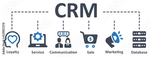 CRM icon - vector illustration . customer, relationship, management, loyalty, service, sale, marketing, communication, infographic, template, presentation, concept, banner, pictogram, icon set, icons.