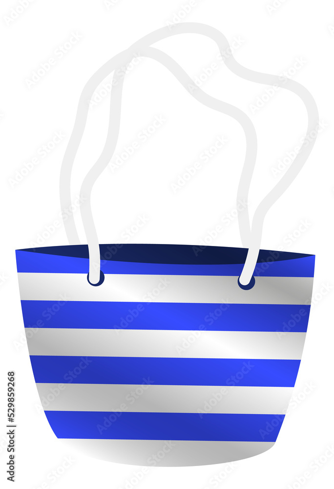 Beach bag with blue navy stripes. Summer fashion Beach bag with blue navy stripes. Summer fashion