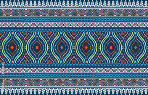 Aztec ethnic background design vector with a seamless pattern. Traditional motifs are illustrated. Element of a seamless pattern template