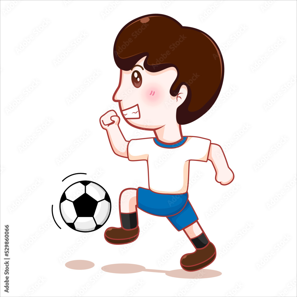 kid playing soccer.Vector and illustration.