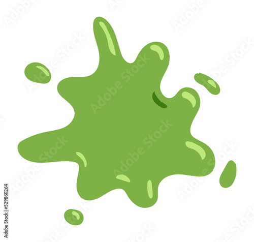 Green paint splash. Drop splatter stain. Liquid blob