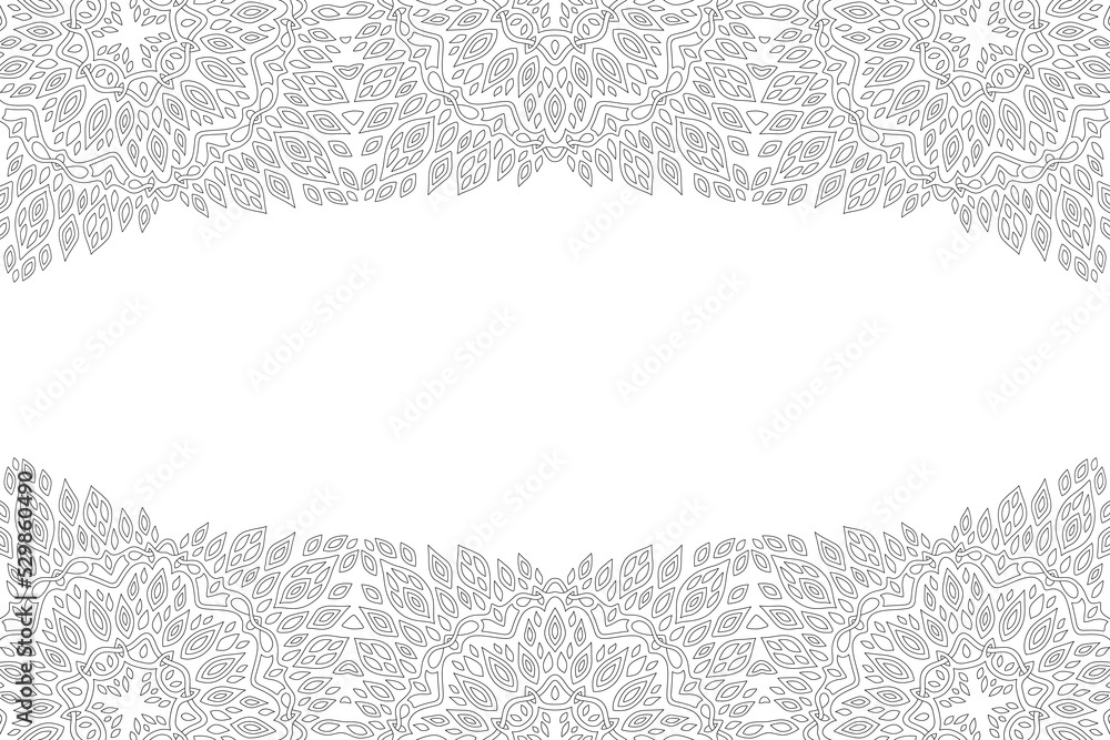 Fototapeta premium Line art for coloring book with ornate border