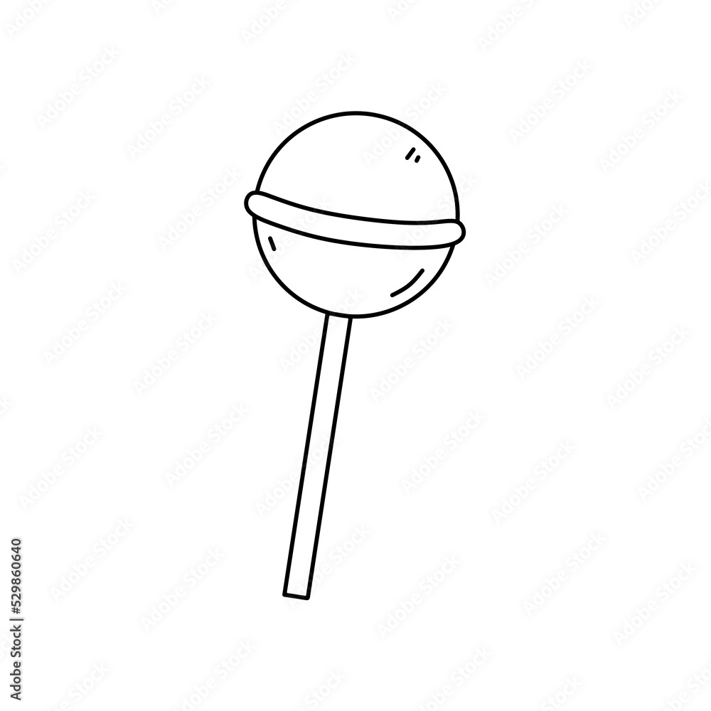 Lollipop isolated on white background. Vector hand-drawn illustration in doodle style. Sweet candy. Perfect for decorations, logo, various designs. Lollipop isolated on white background. Vector hand-drawn illustration in doodle style. Sweet candy. Perfect for decorations, logo, various designs.