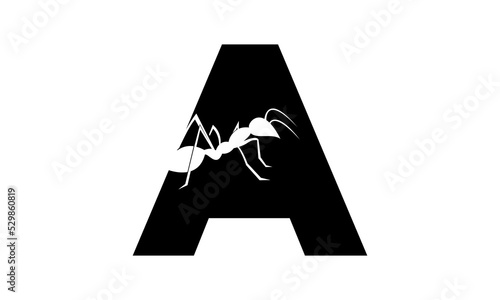 Letter A for ant vector logo design