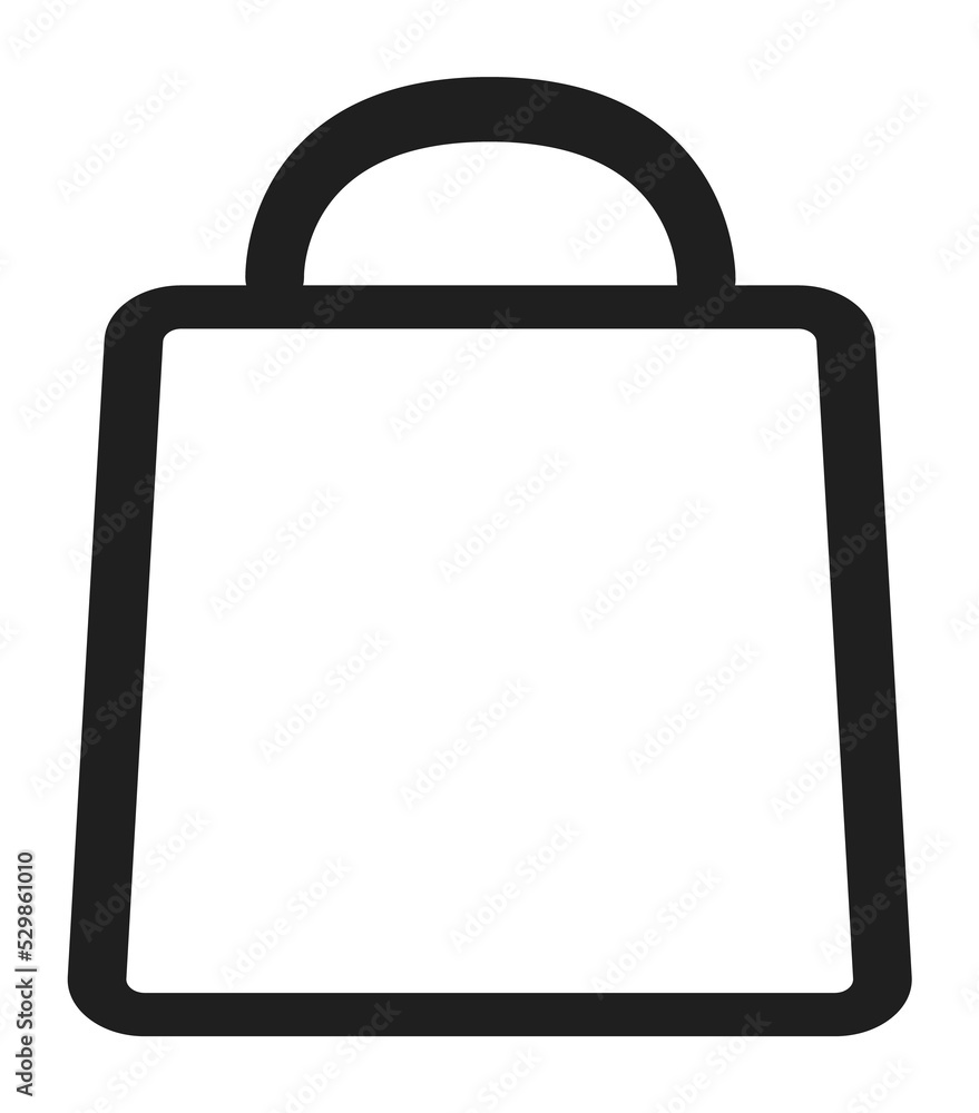 Shopping bag icon. Store logo in simple line style Shopping bag icon. Store logo in simple line style