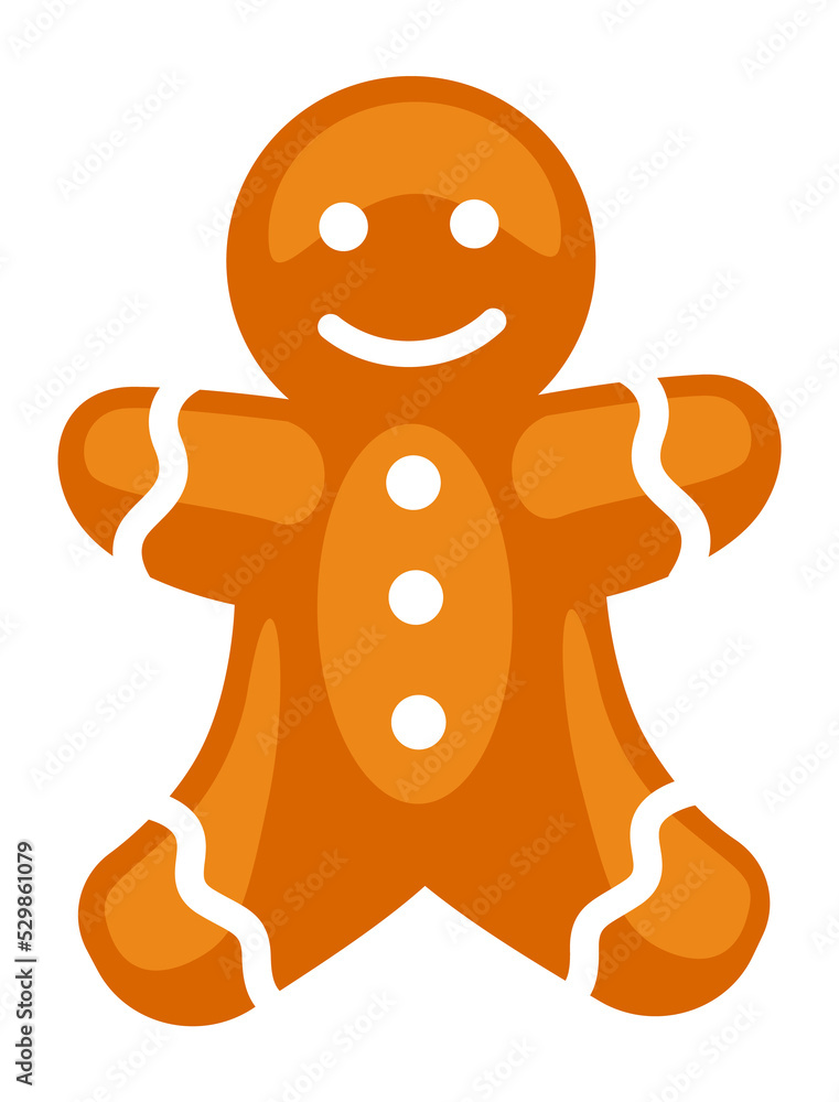 Obraz premium Gingerbread man. Winter holiday symbol. Christmas cookie