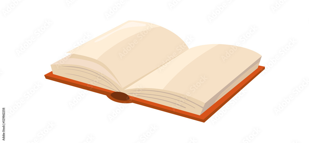 Literary emblem. Cartoon textbook for infographic college, flat vector Literary emblem. Cartoon textbook for infographic college, flat vector