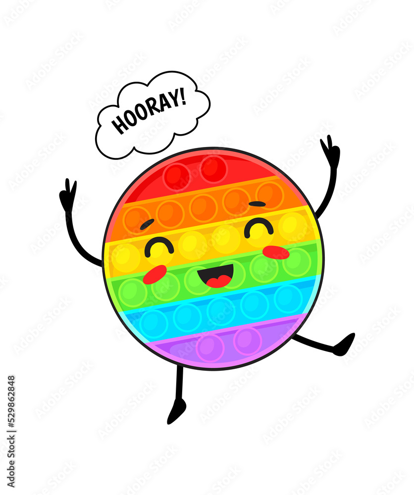 Pop it hooray. Dimples characters for preschool hobbies, vector Pop it hooray. Dimples characters for preschool hobbies, vector
