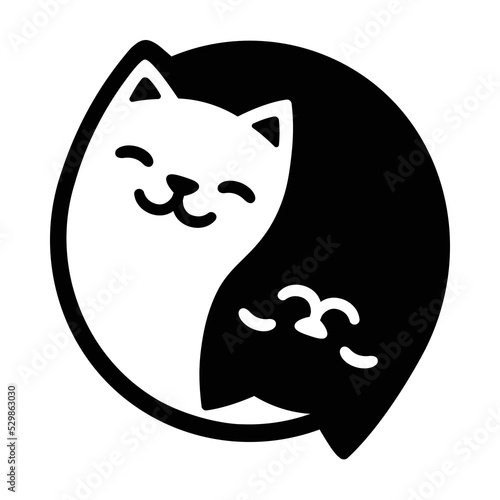 Yin Yang Black and White Cats