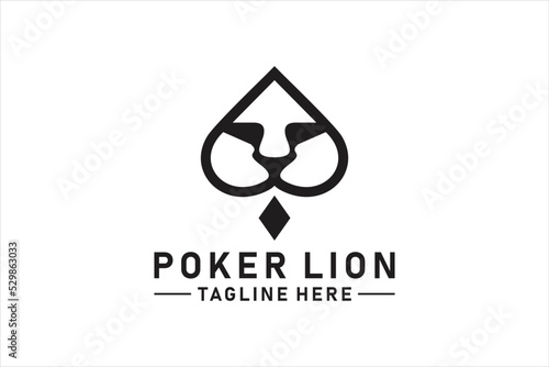 Lion Ace Spade logo design template.