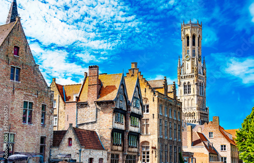 Architecture of the historical city of Bruges, Belgium