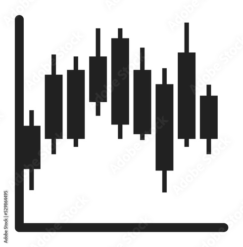 Candleholder chart. Trading pattern analysis. Currency diagram