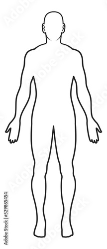 Human icon. Line body silhouette. Blank template