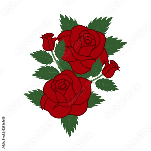 Beautiful color floral vector graphic design illustration on white background