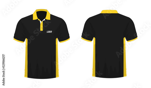 T-shirt Polo yellow and black template for design on white background. Vector illustration eps 10.