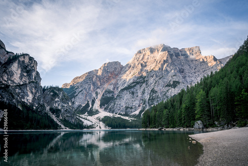 Pragser Wildsee Lago di Braies in South Tyrol Dolomites Italy © CreativeImage
