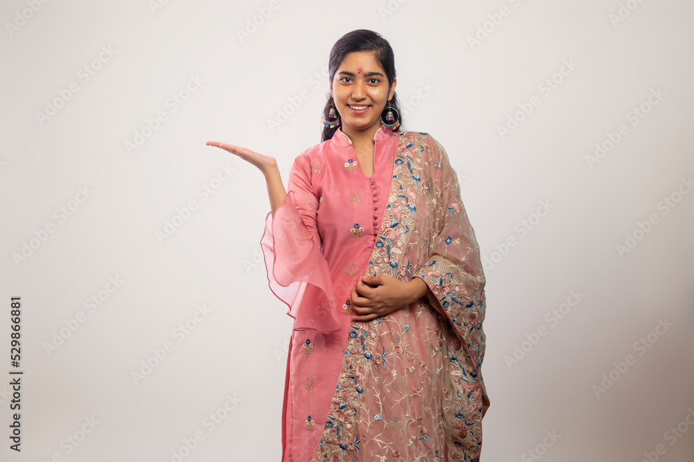 young Teenager girl smiling and Showing Hands young Teenager girl smiling and Showing Hands