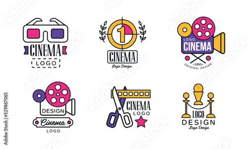 Cinematography and Motion Picture Logo Design for Filmmaking and Cinema Industry Vector Set © topvectors
