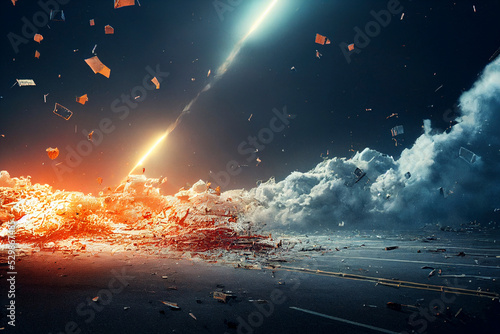 Rocks broke the isolated splash explosion.Effects when heroes fight. Objects used in front of the poster.ray from behind