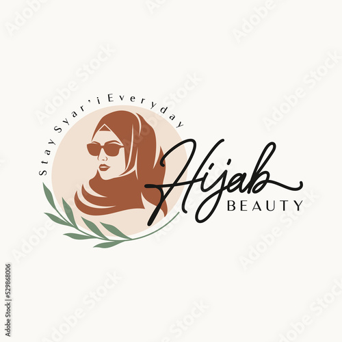 hijab fashion logo vector symbol