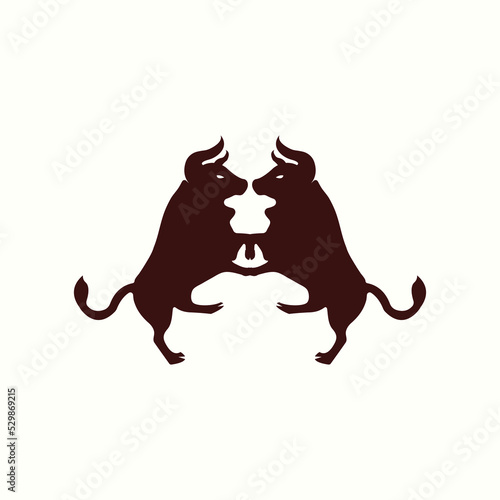 Two red bull logo design 