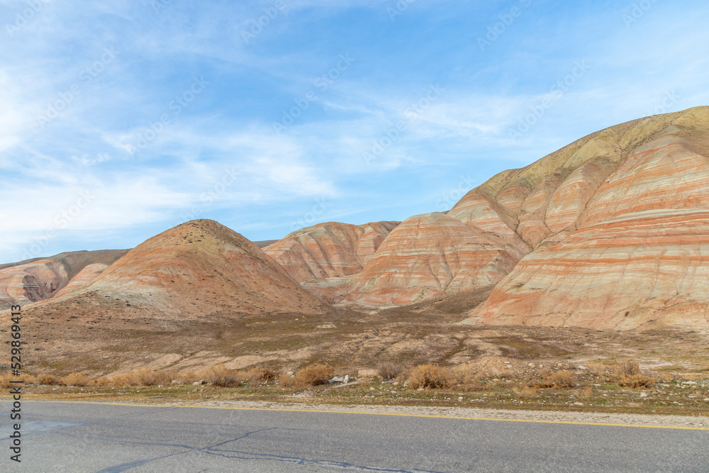 Garnet mountains of Khizi. Azerbaijan.