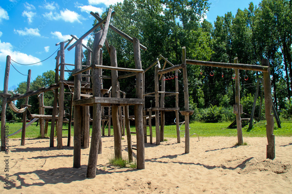 Public nature Playground at Park Hitland in Nieuwerkerk aan den IJssel Public nature Playground at Park Hitland in Nieuwerkerk aan den IJssel
